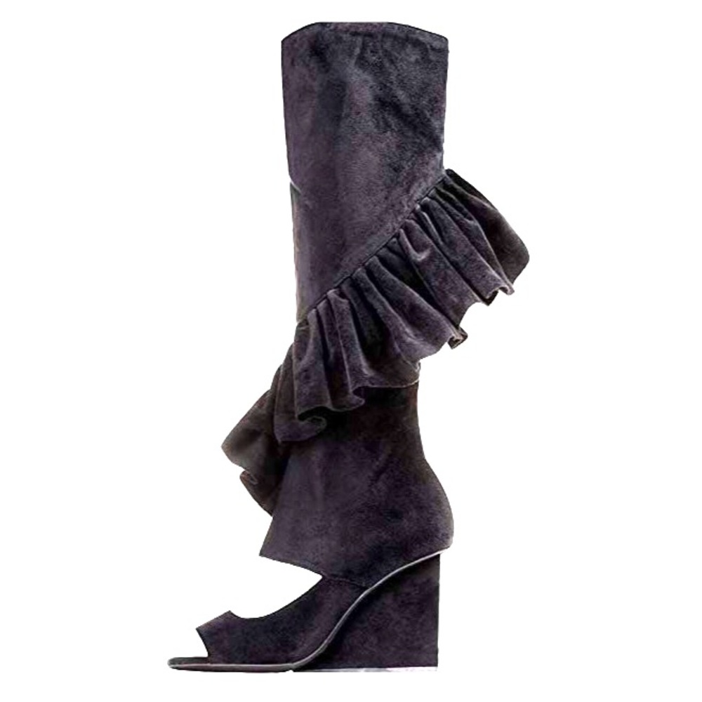 RARE Jeffrey Campbell Hullabaloo Suede Wedge Boots